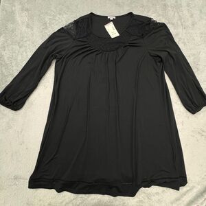 Bongo Plus NWT Dress Women's Size 2X Black Long Sleeve Lace Detail